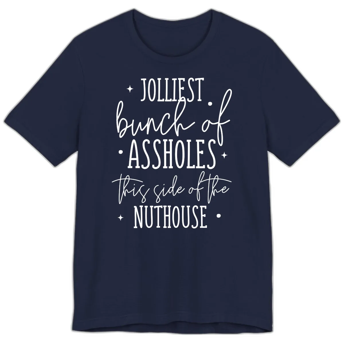 Jolliests Bunch Of Assholes Nuthouse Premium T-Shirt in Navy