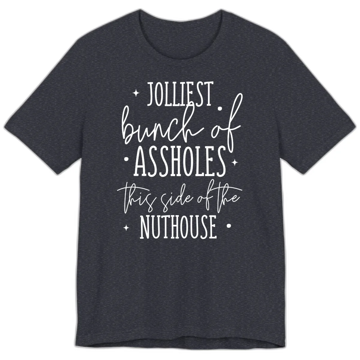 Jolliests Bunch Of Assholes Nuthouse Premium T-Shirt in Heather Navy