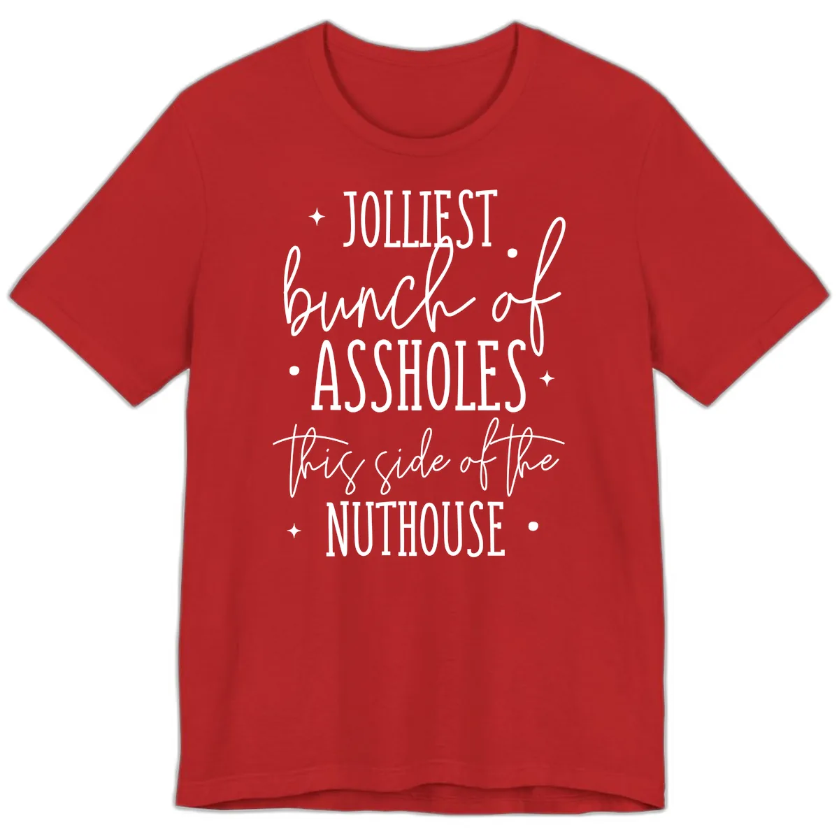 Jolliests Bunch Of Assholes Nuthouse Premium T-Shirt in Red