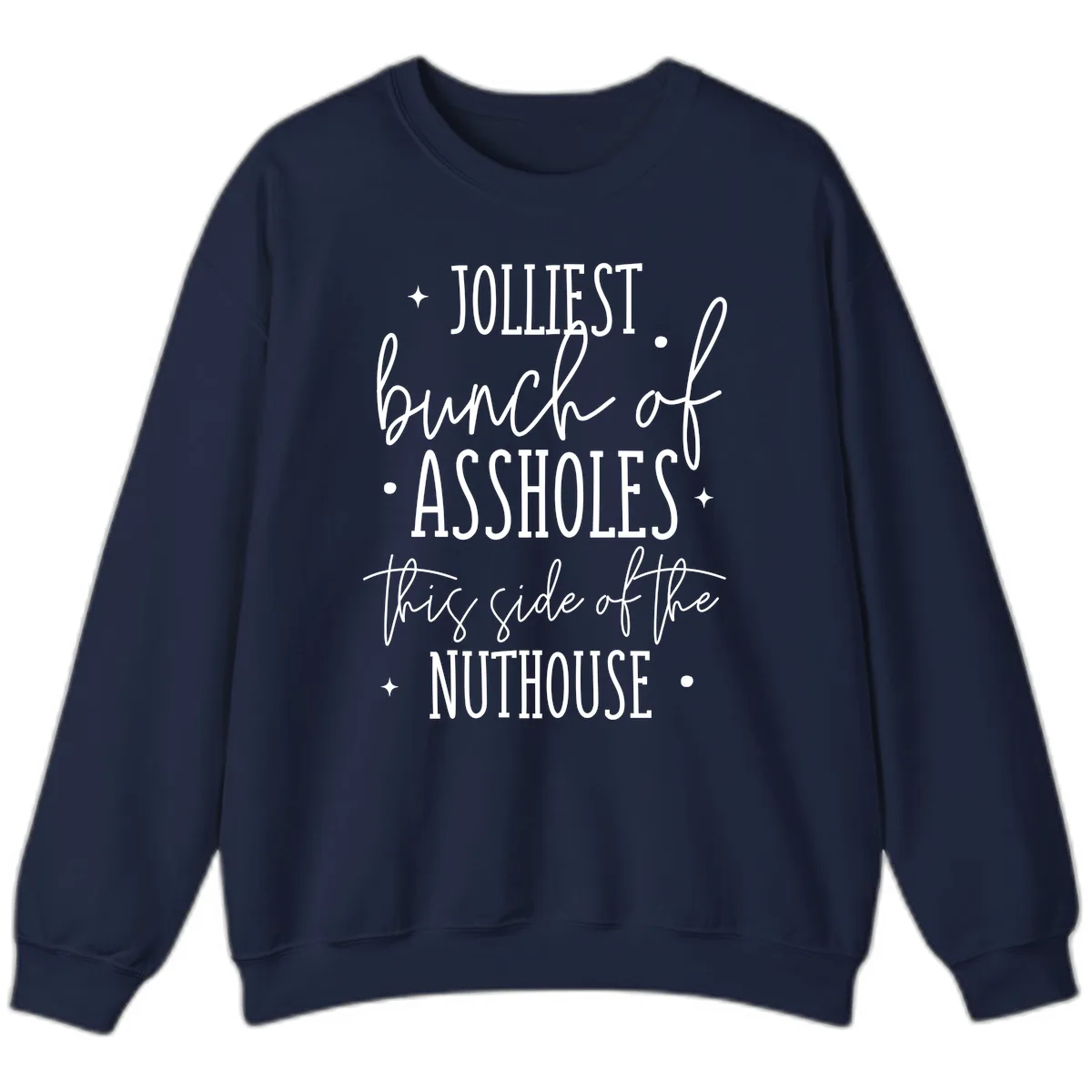 Jolliests Bunch Of Assholes Nuthouse Sweatshirt in Navy