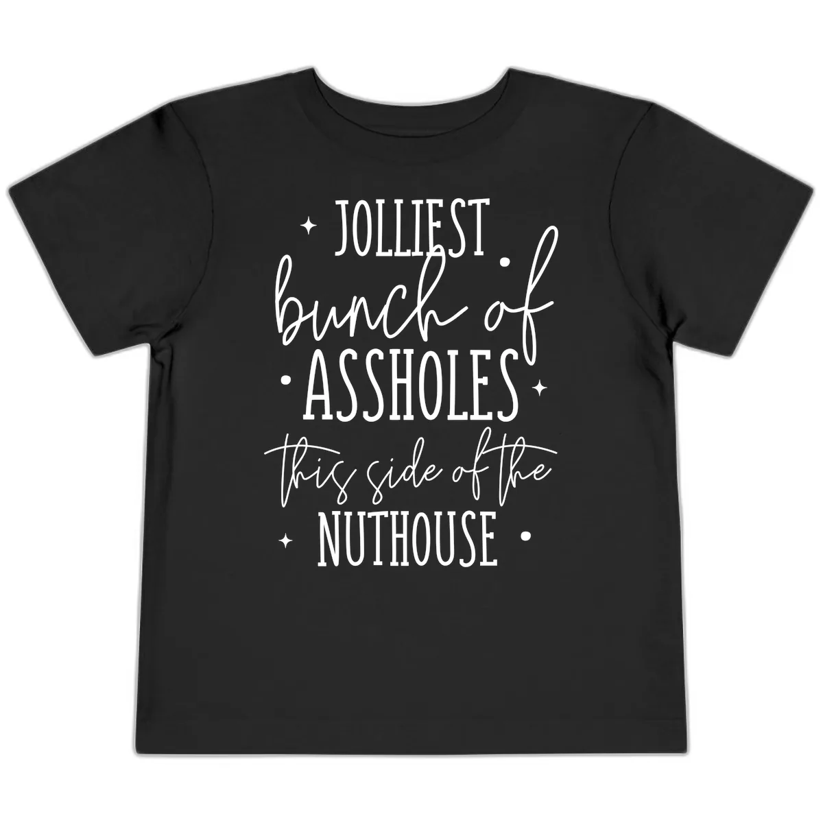Jolliests Bunch Of Assholes Nuthouse Toddler T-Shirt in Black
