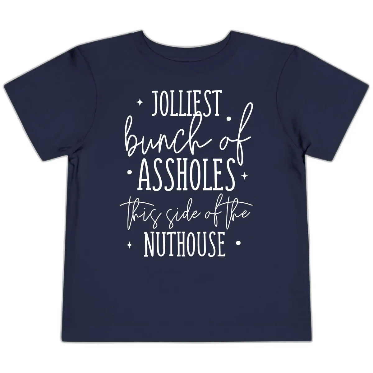 Jolliests Bunch Of Assholes Nuthouse Toddler T-Shirt in Navy
