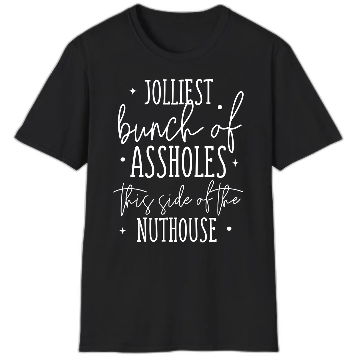 Jolliests Bunch Of Assholes Nuthouse T-Shirt in Black