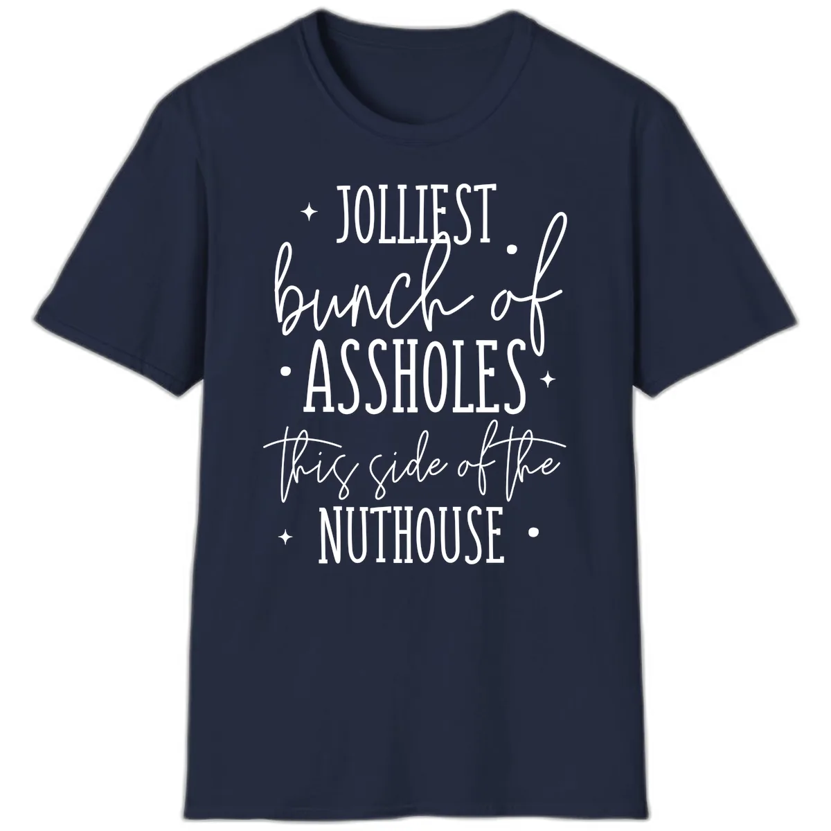 Jolliests Bunch Of Assholes Nuthouse T-Shirt in Navy