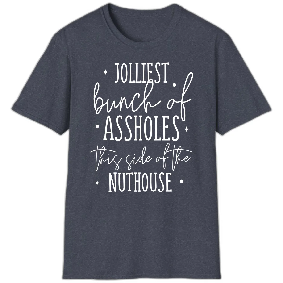 Jolliests Bunch Of Assholes Nuthouse T-Shirt in Heather Navy
