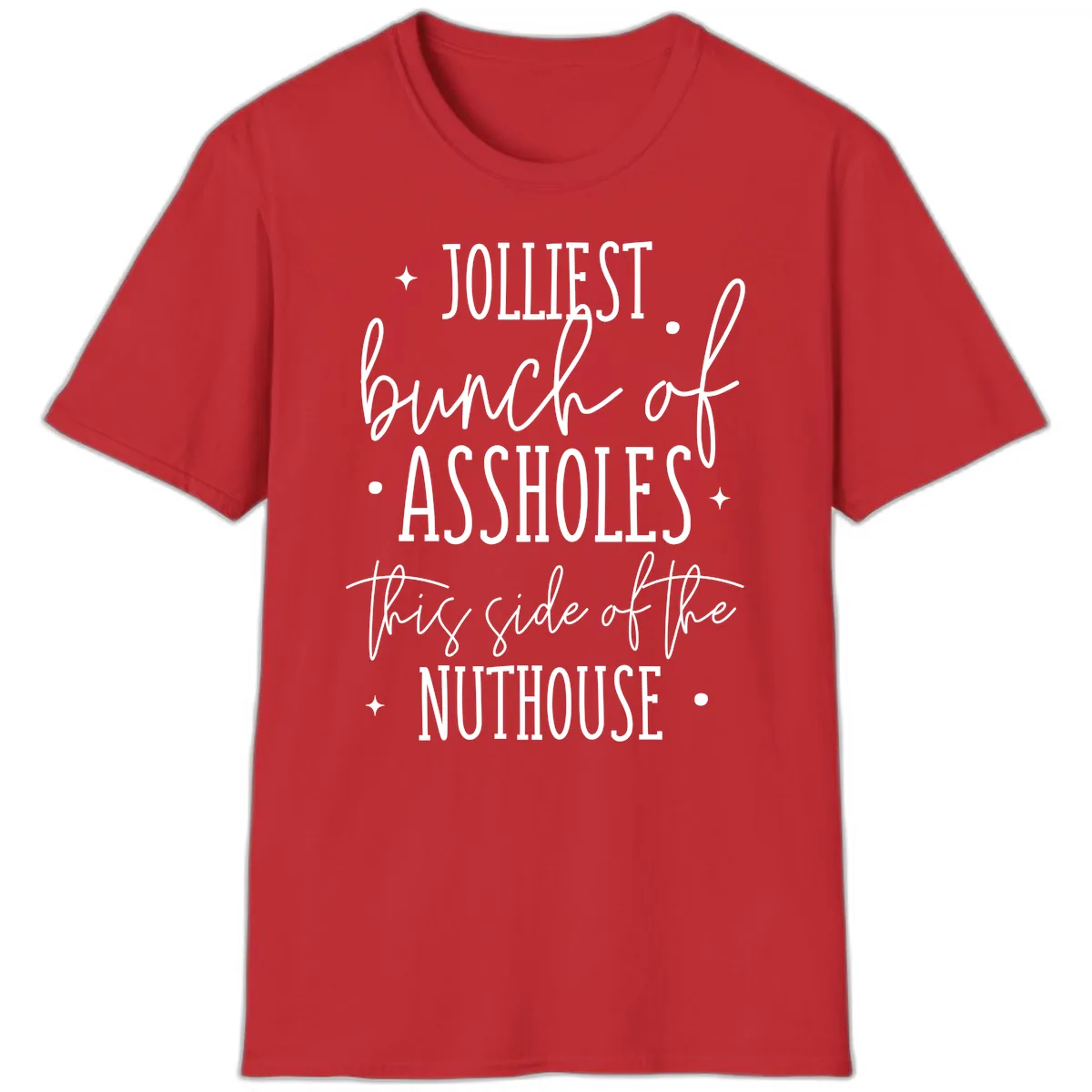 Jolliests Bunch Of Assholes Nuthouse T-Shirt in Red