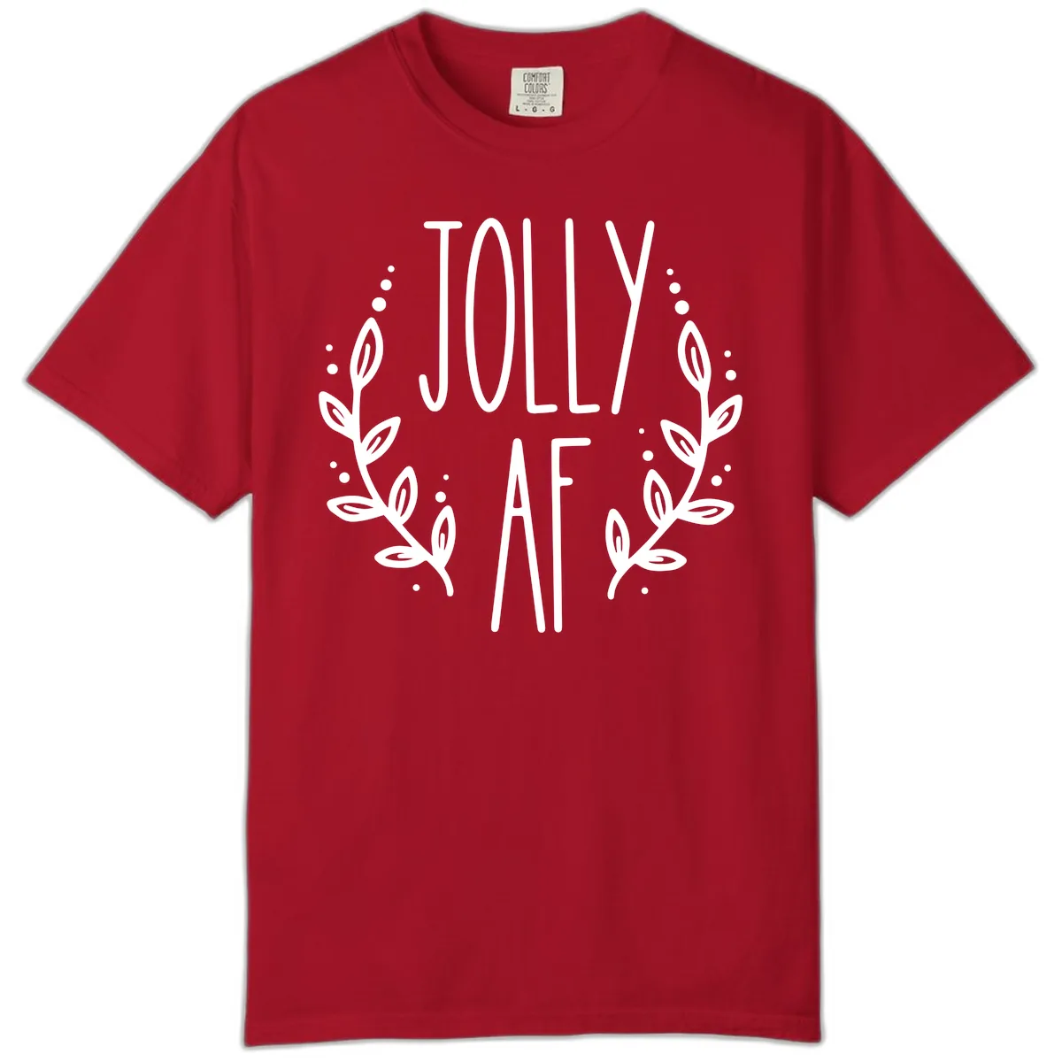 Jolly AF Christmas Wreath Design Comfort Color in Red