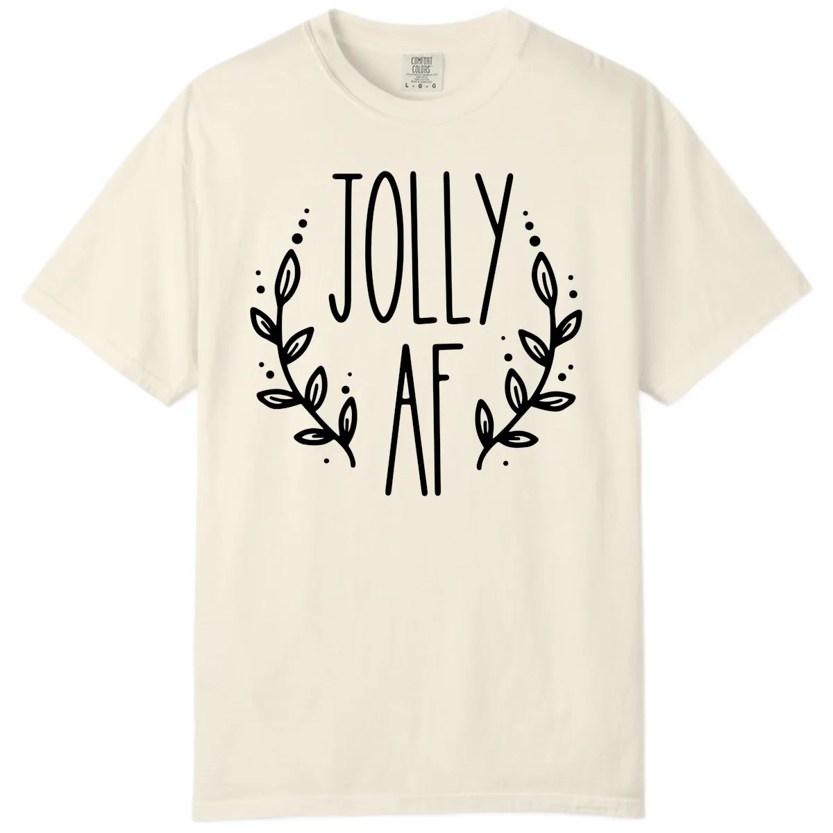 Jolly AF Christmas Wreath Design Comfort Color in Ivory