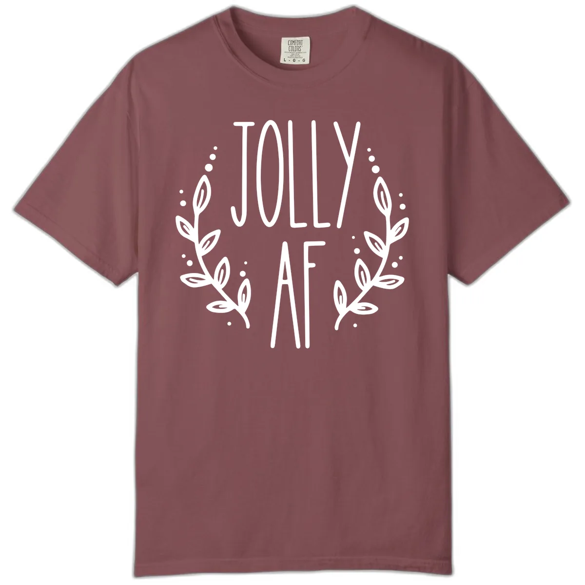 Jolly AF Christmas Wreath Design Comfort Color in Brick