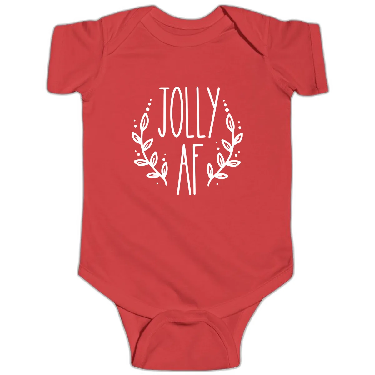 Jolly AF Christmas Wreath Design Baby Onesie in Red