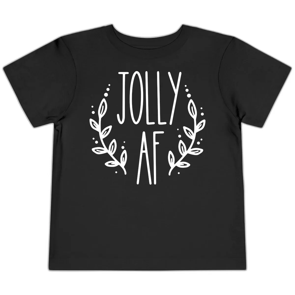 Jolly AF Christmas Wreath Design Toddler T-Shirt in Black