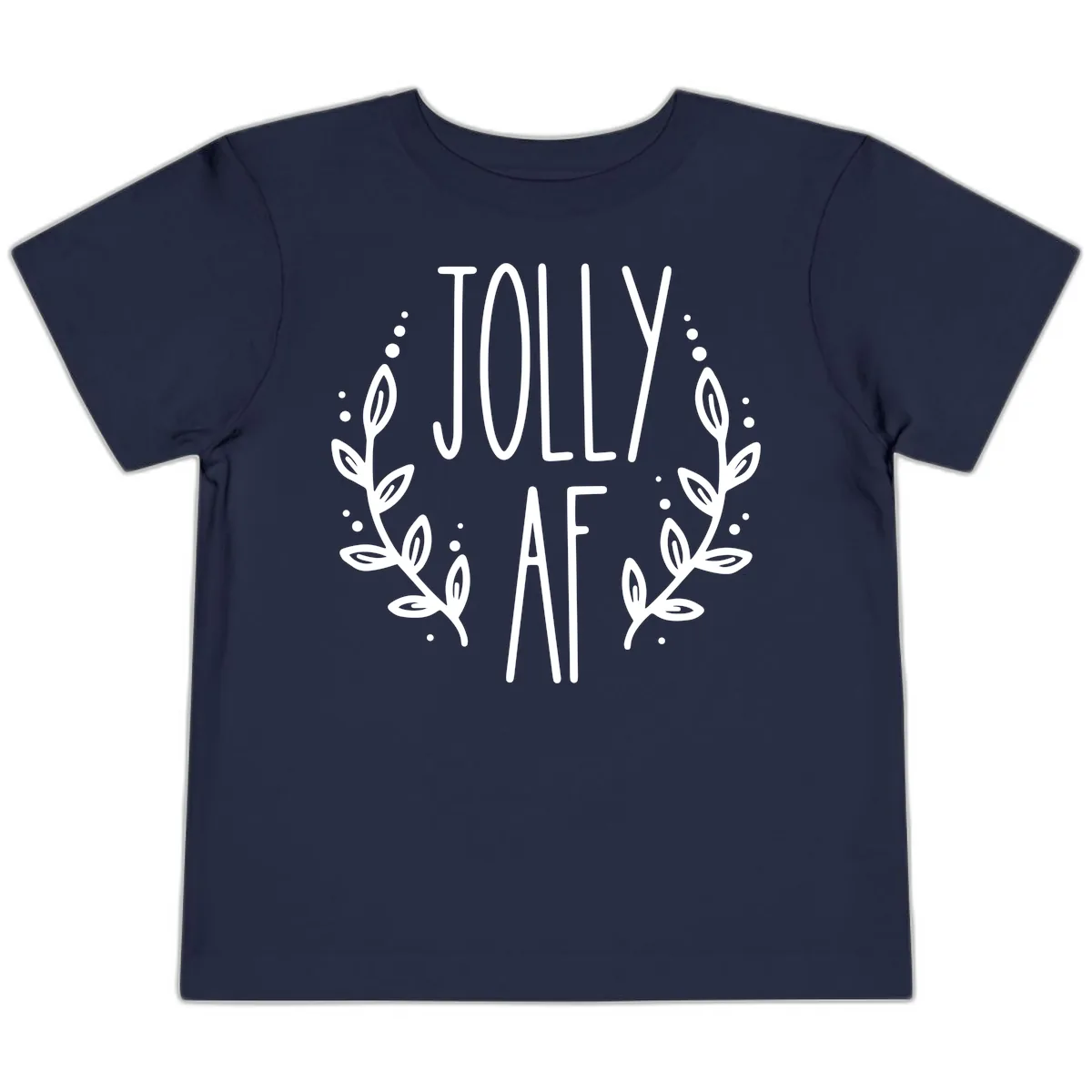 Jolly AF Christmas Wreath Design Toddler T-Shirt in Navy