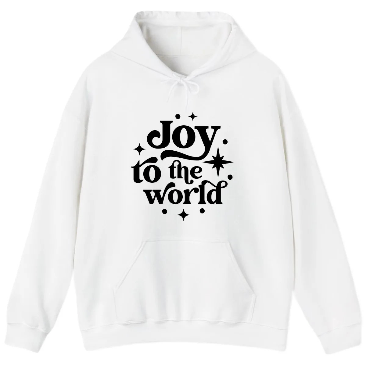 Joy To The World Holiday Typography Hoodie in White