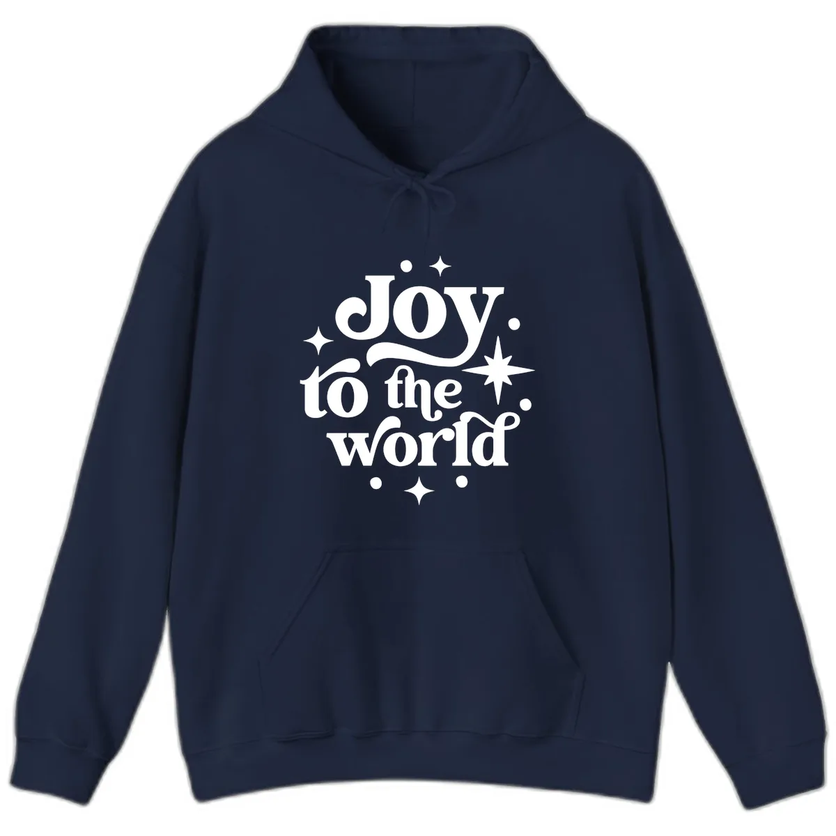 Joy To The World Holiday Typography Hoodie in Navy