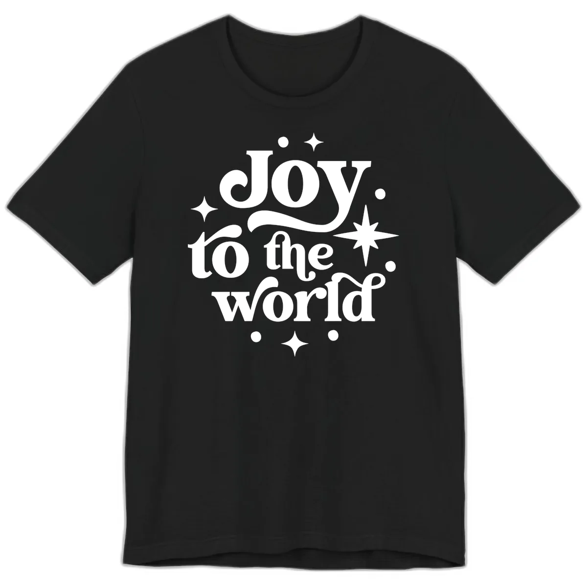 Joy To The World Holiday Typography Premium T-Shirt in Black