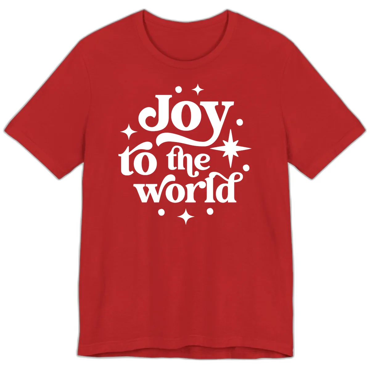 Joy To The World Holiday Typography Premium T-Shirt in Red