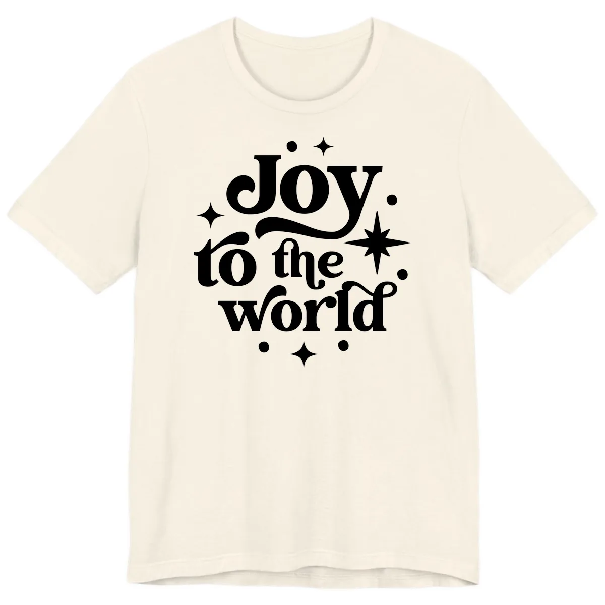 Joy To The World Holiday Typography Premium T-Shirt in Natural