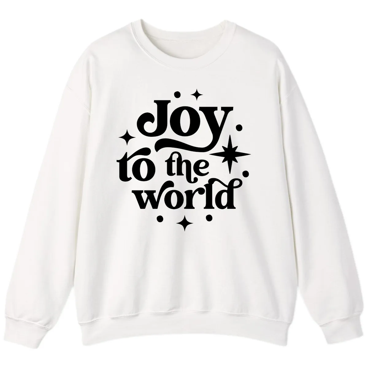 Joy To The World Holiday Typography Sweatshirt in White