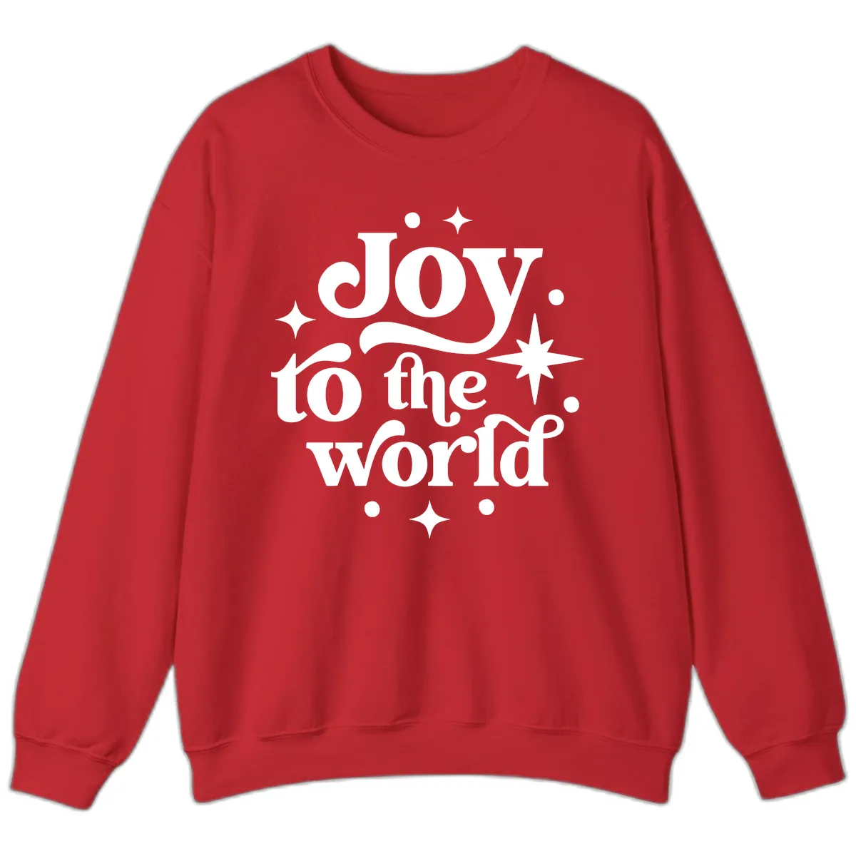 Joy To The World Holiday Typography Sweatshirt in Red