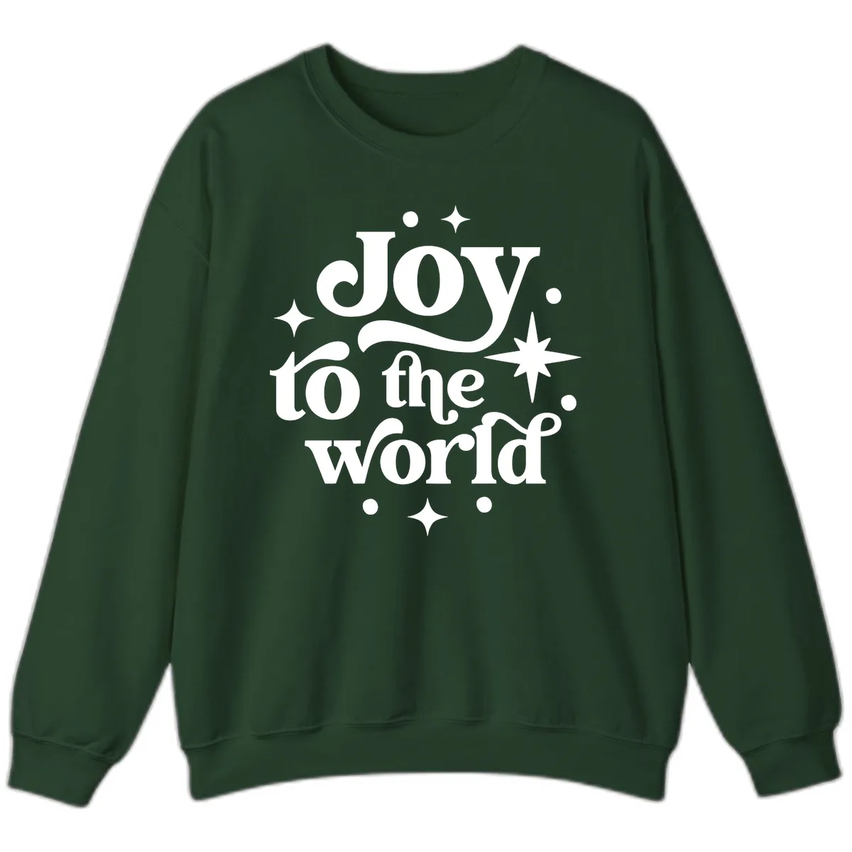 Joy To The World Holiday Typography Sweatshirt in Forest Green