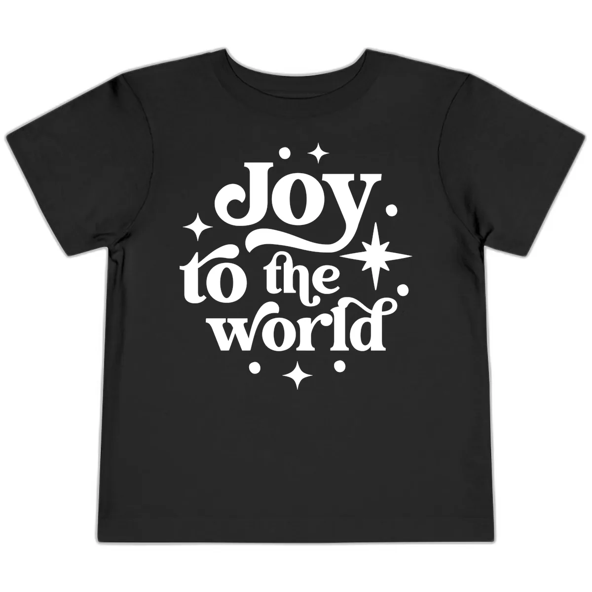 Joy To The World Holiday Typography Toddler T-Shirt in Black