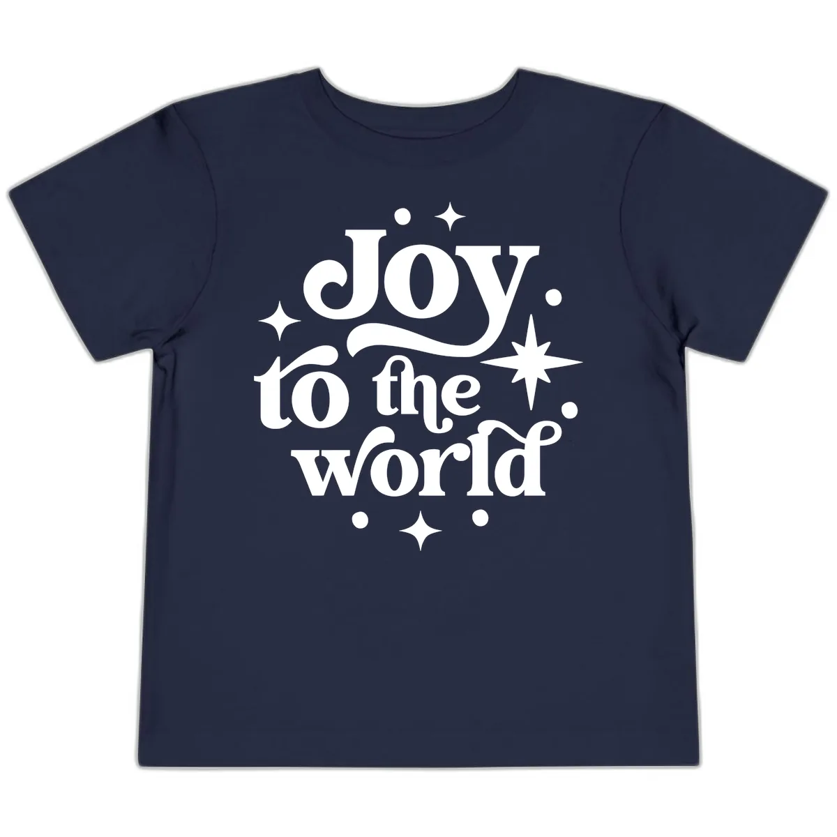 Joy To The World Holiday Typography Toddler T-Shirt in Navy