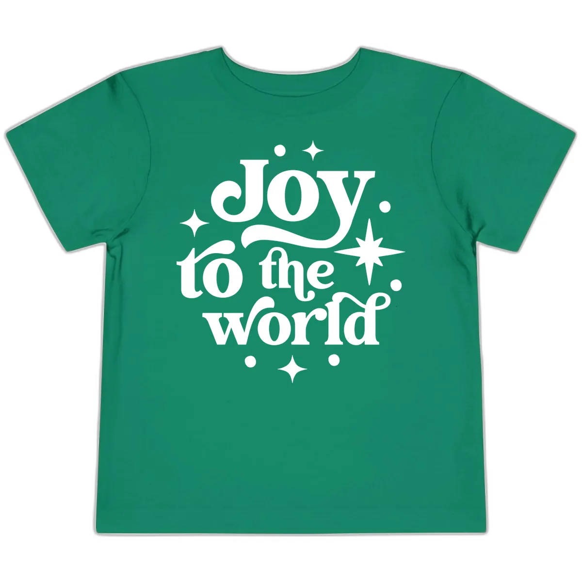 Joy To The World Holiday Typography Toddler T-Shirt in Kelly