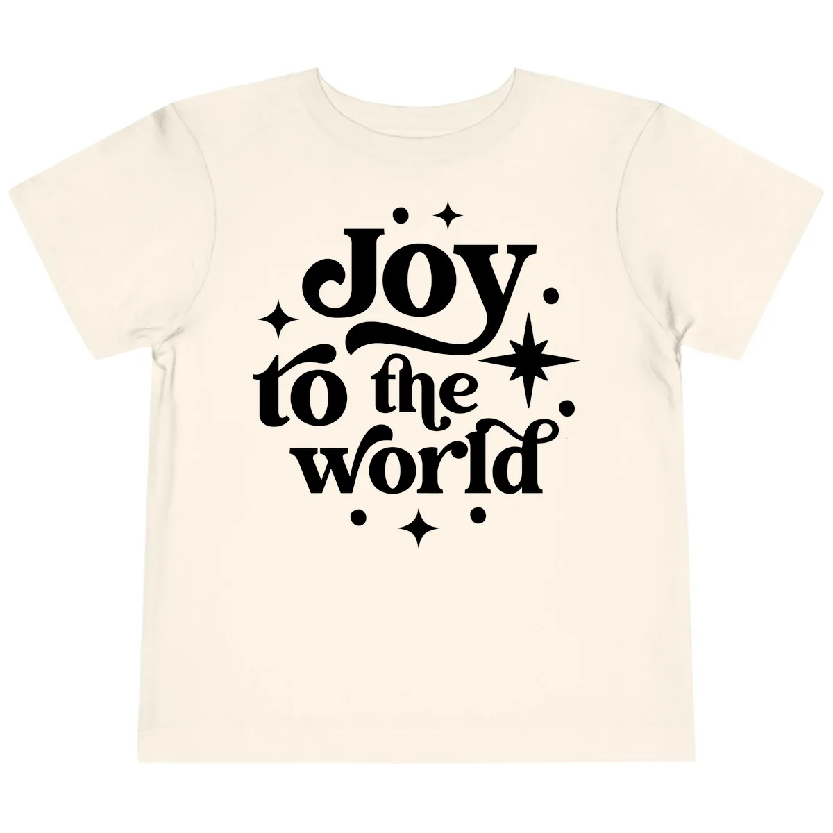 Joy To The World Holiday Typography Toddler T-Shirt in Natural