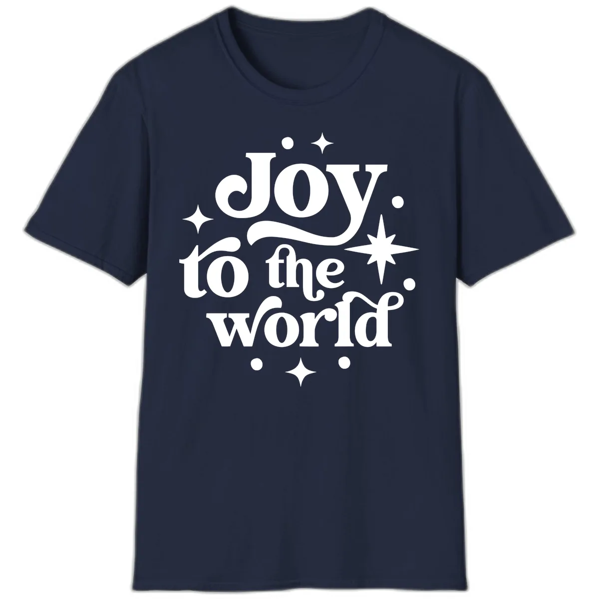 Joy To The World Holiday Typography T-Shirt in Navy