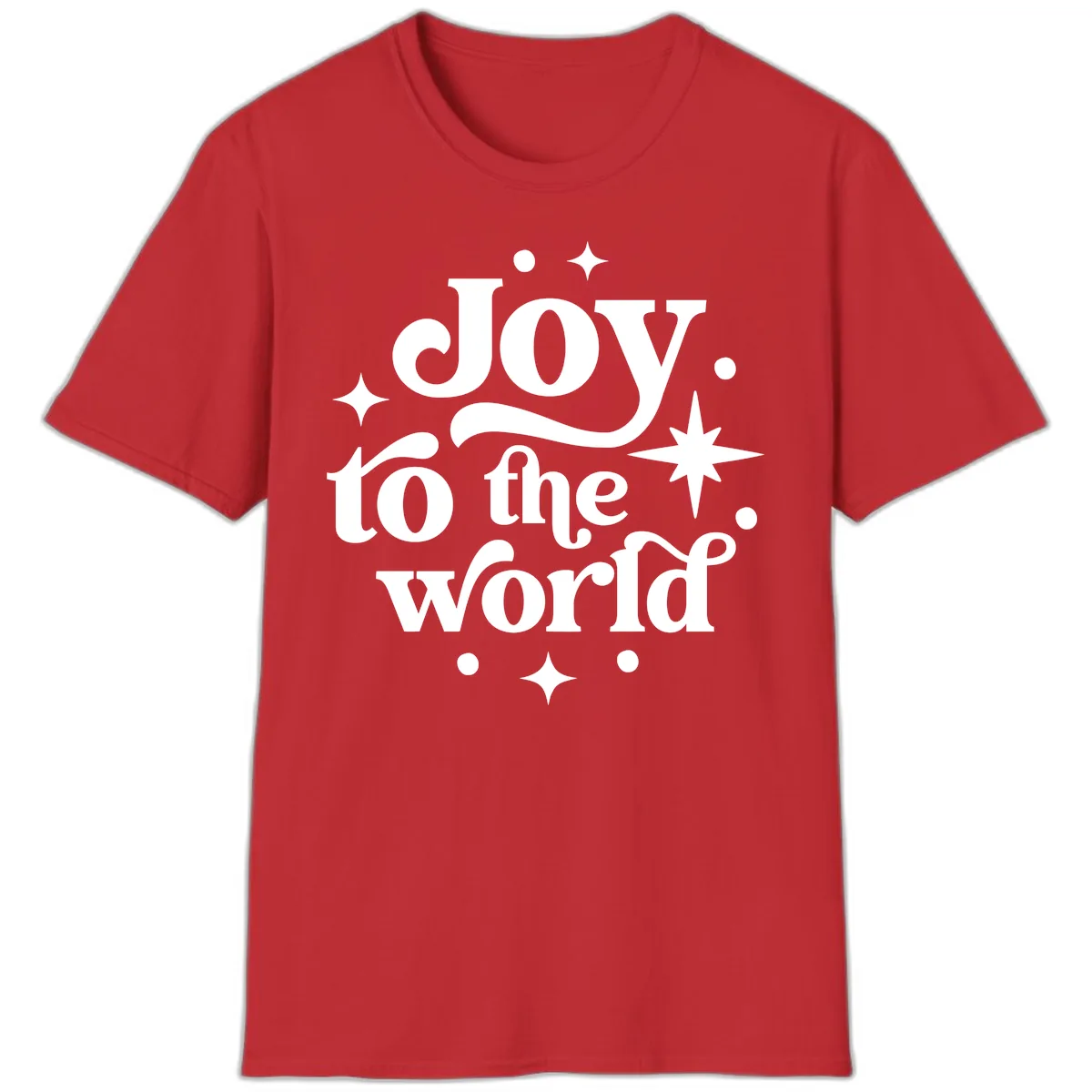 Joy To The World Holiday Typography T-Shirt in Red