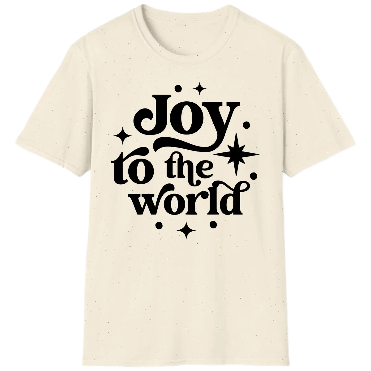Joy To The World Holiday Typography T-Shirt in Natural