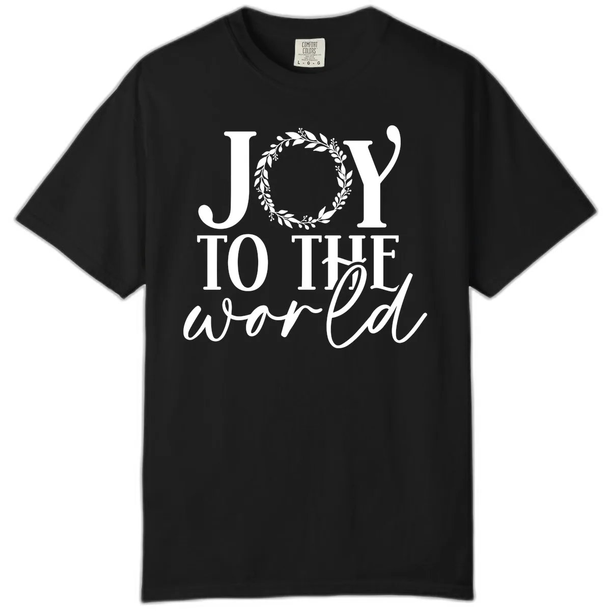 Joy To The World Holiday Text Design Comfort Color in Black
