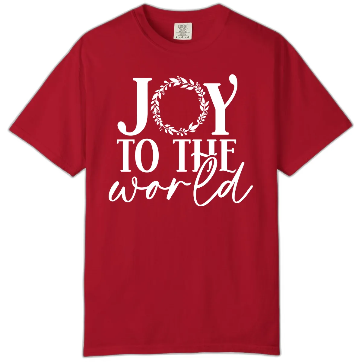 Joy To The World Holiday Text Design Comfort Color in Red