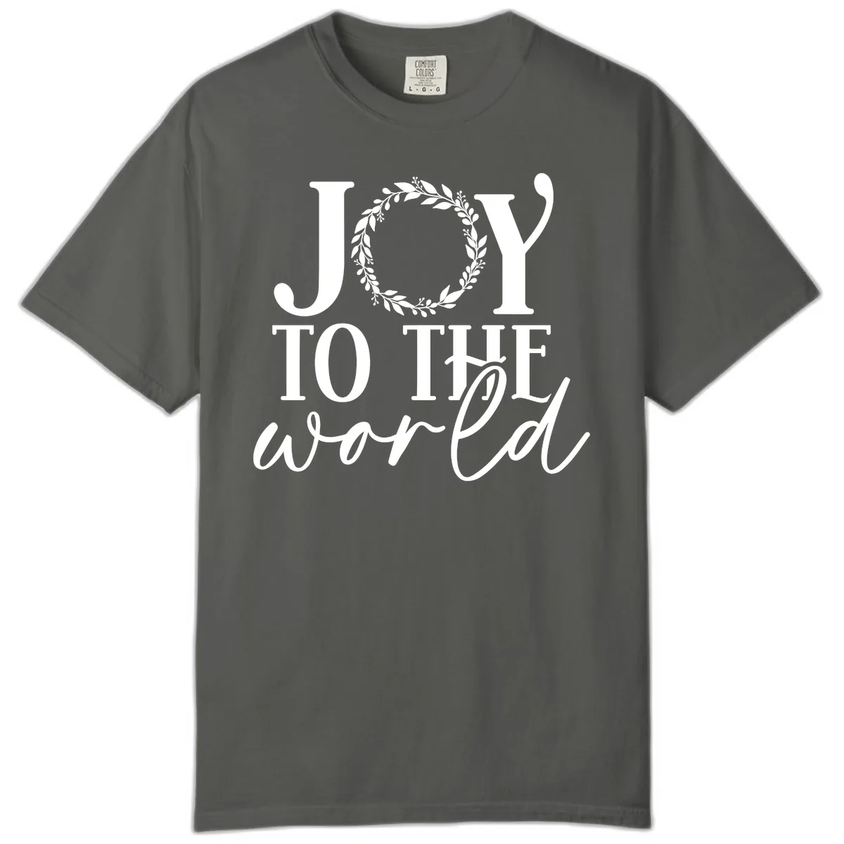 Joy To The World Holiday Text Design Comfort Color in Pepper