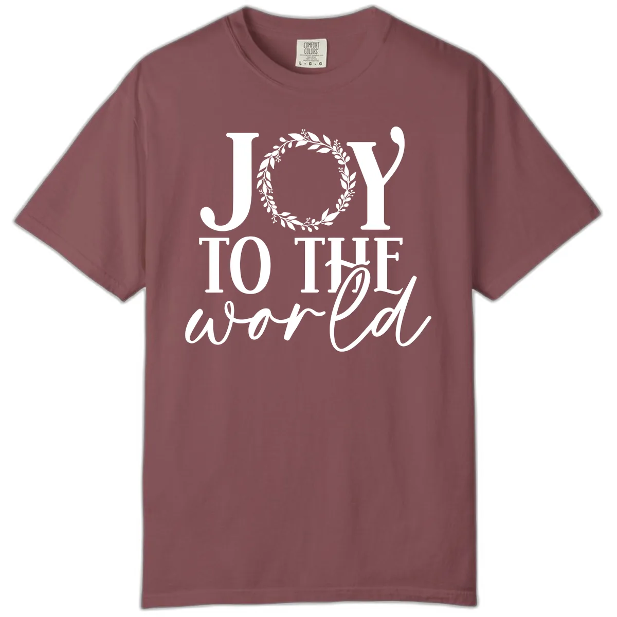 Joy To The World Holiday Text Design Comfort Color in Brick