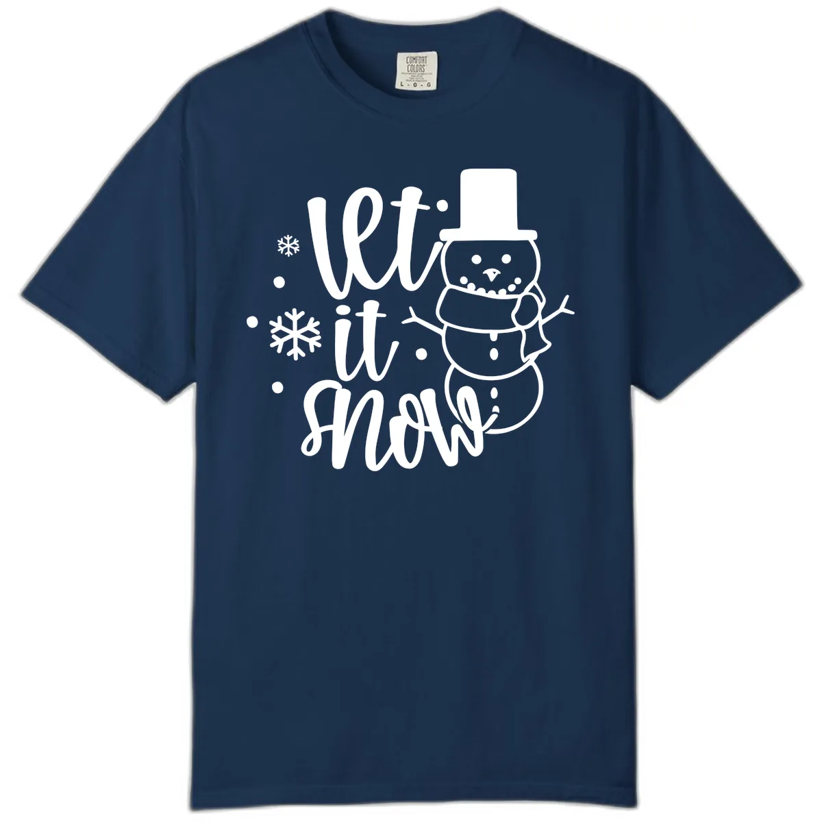 Let It Snow Snowman Holiday Design Comfort Color in Navy