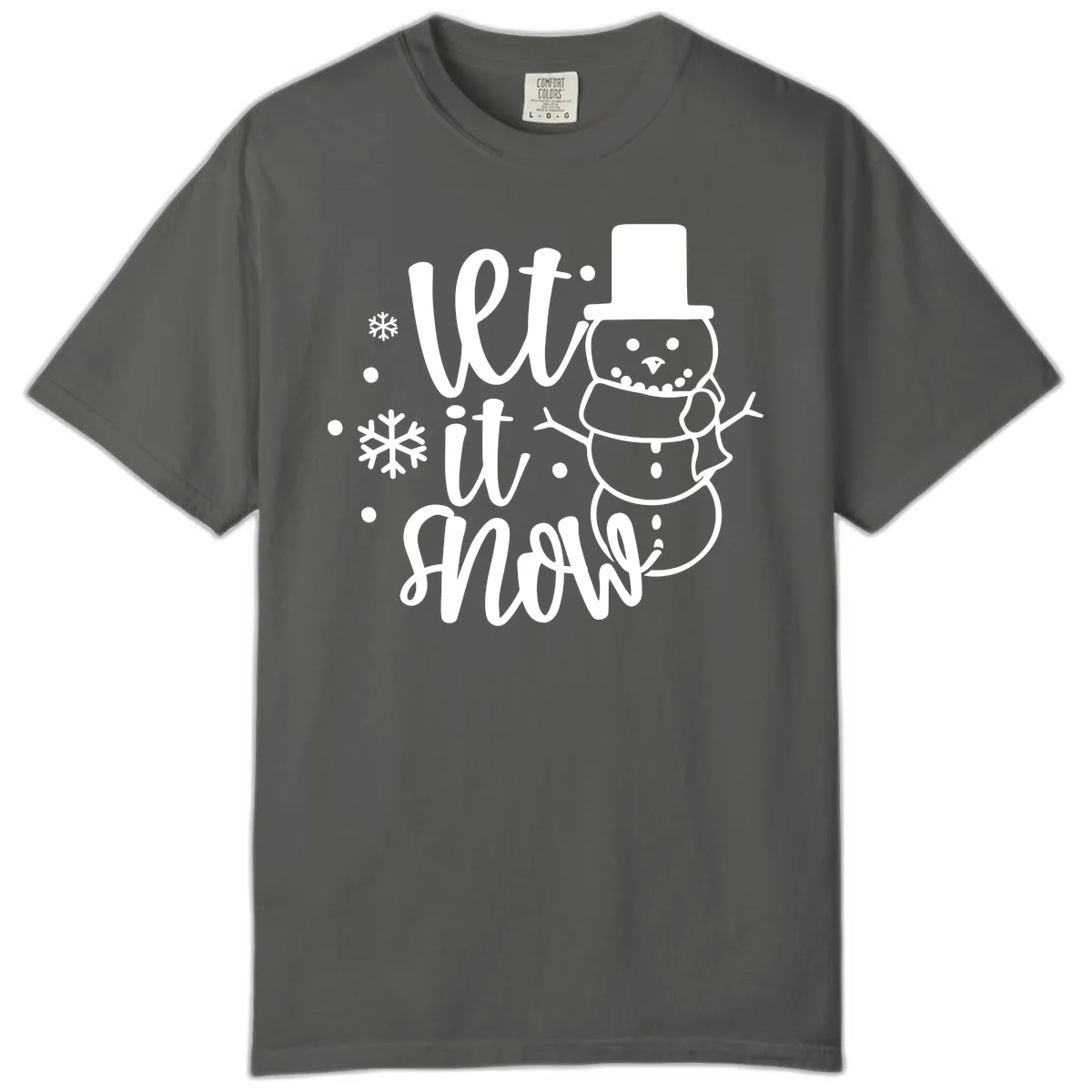 Let It Snow Snowman Holiday Design Comfort Color in Pepper