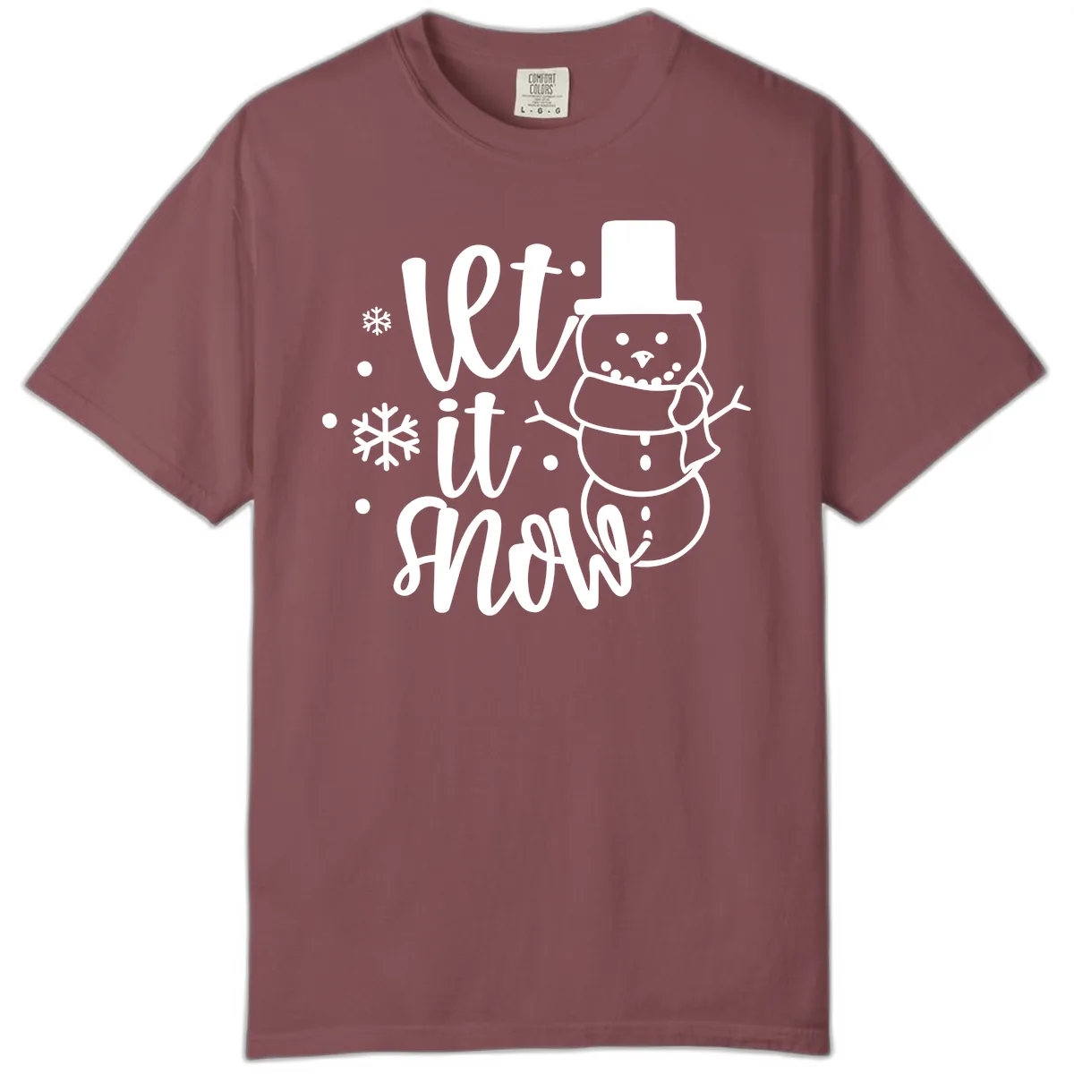 Let It Snow Snowman Holiday Design Comfort Color in Brick