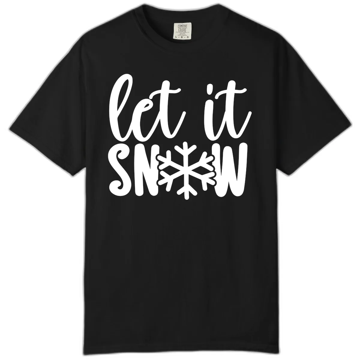 Let It Snow Snowflake Graphic Comfort Color in Black
