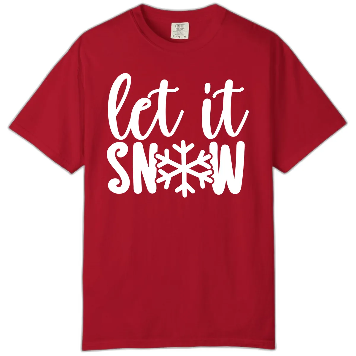 Let It Snow Snowflake Graphic Comfort Color in Red