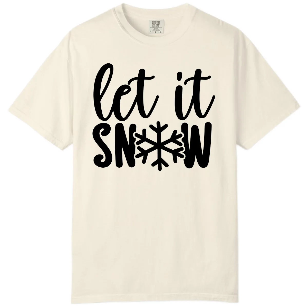 Let It Snow Snowflake Graphic Comfort Color in Ivory