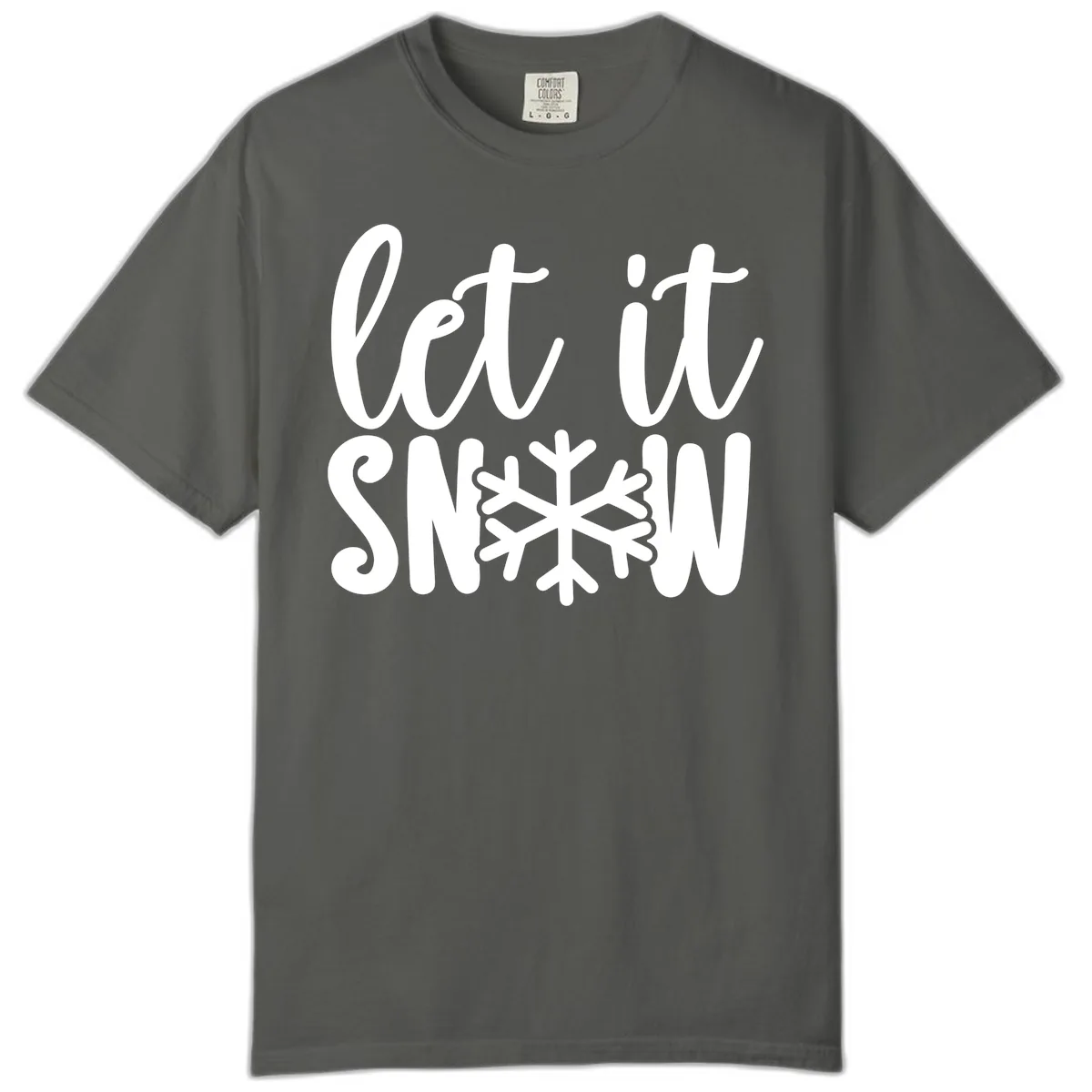 Let It Snow Snowflake Graphic Comfort Color in Pepper