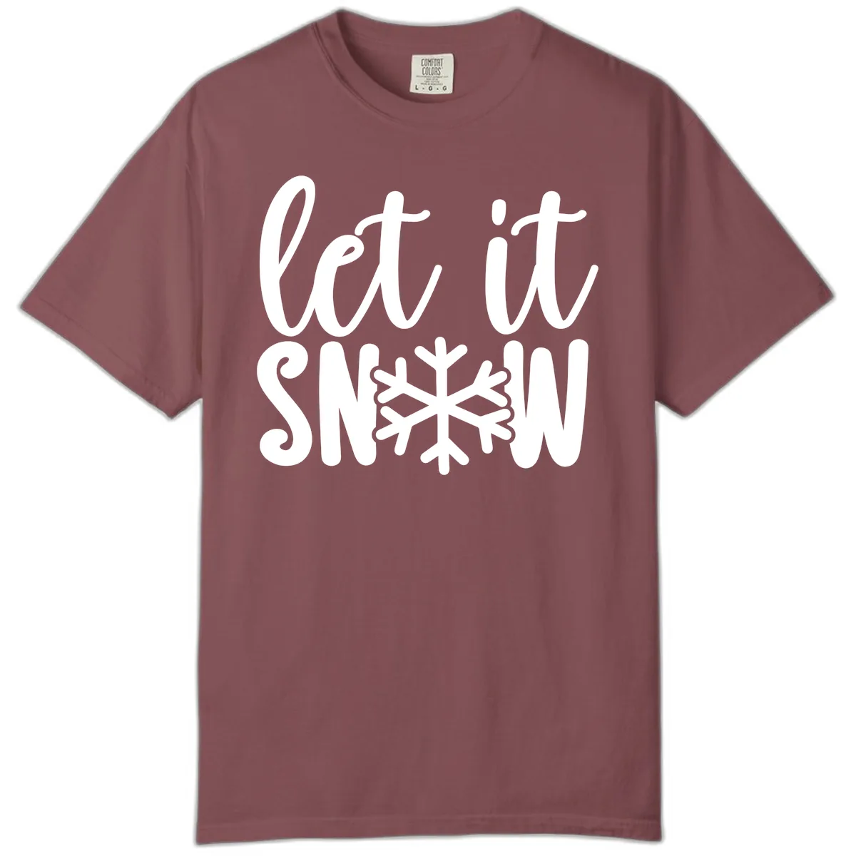 Let It Snow Snowflake Graphic Comfort Color in Brick