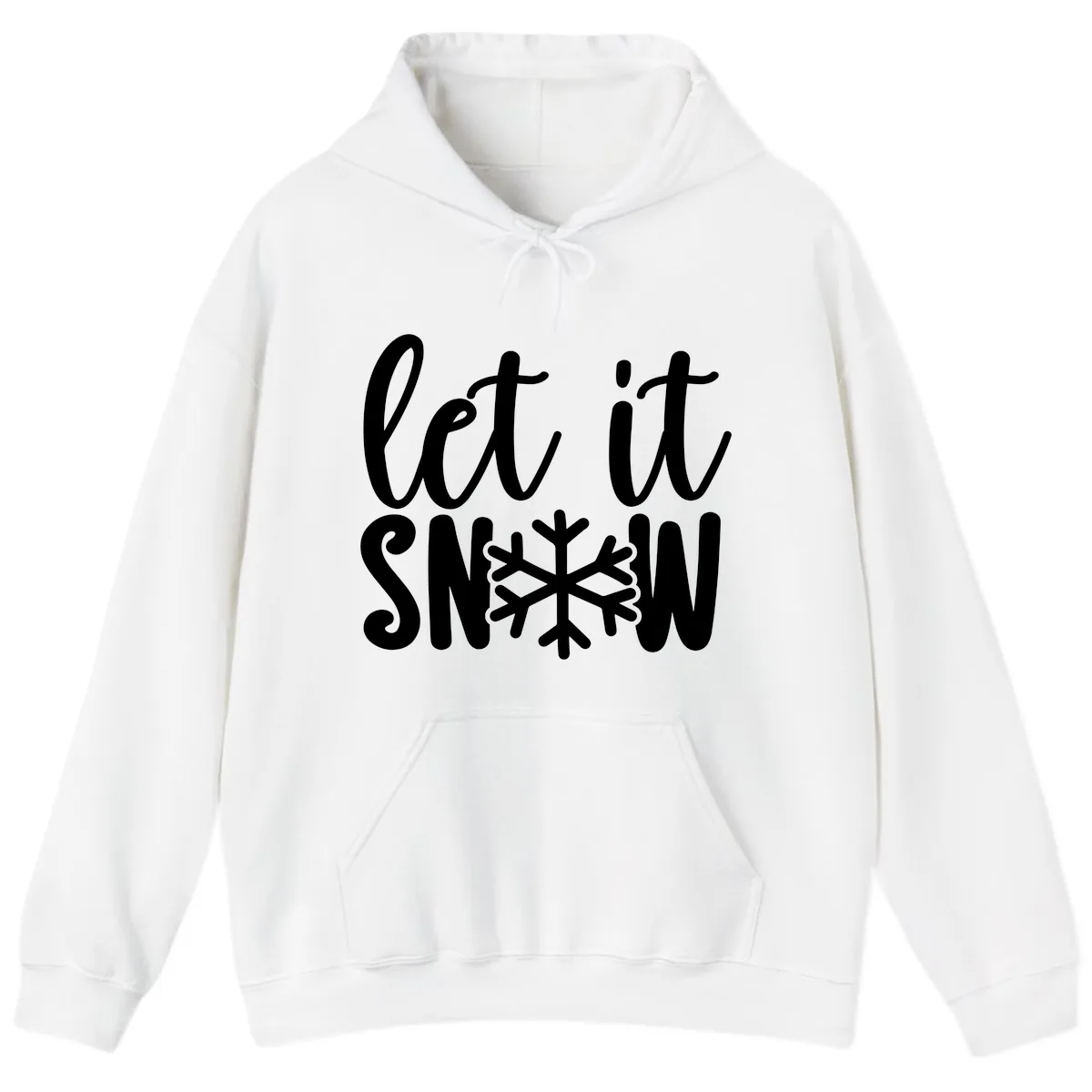 Let It Snow Snowflake Graphic Hoodie in White