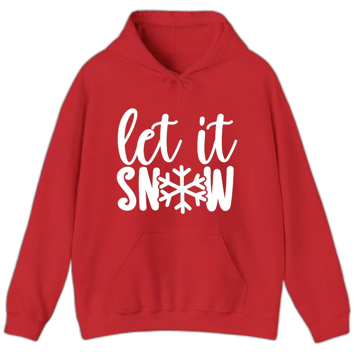 Let It Snow Snowflake Graphic Hoodie in Red