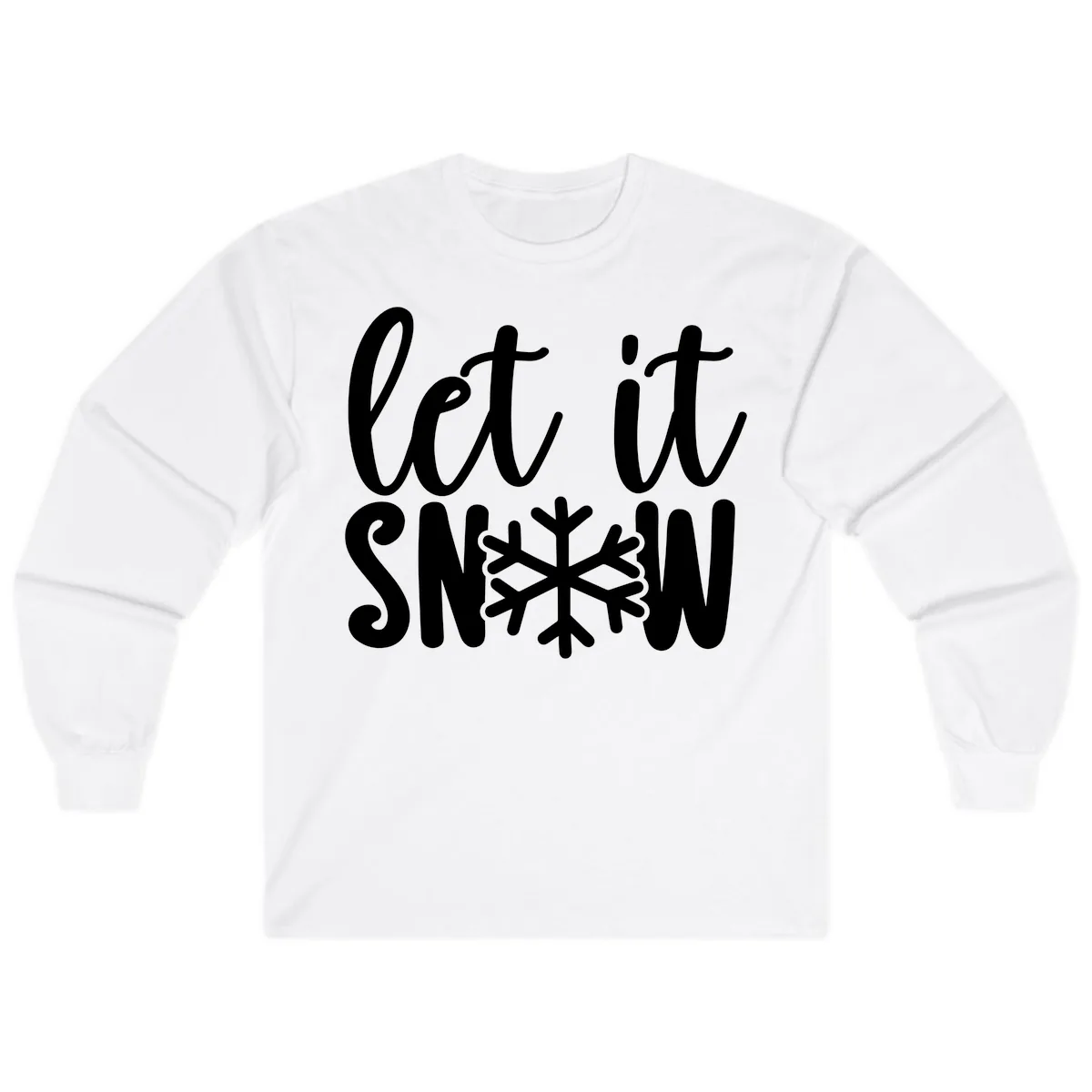 Let It Snow Snowflake Graphic Long Sleeve in White