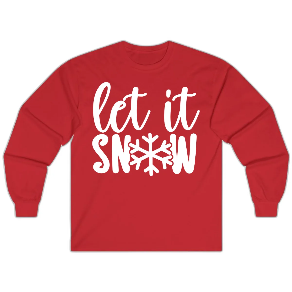 Let It Snow Snowflake Graphic Long Sleeve in Red