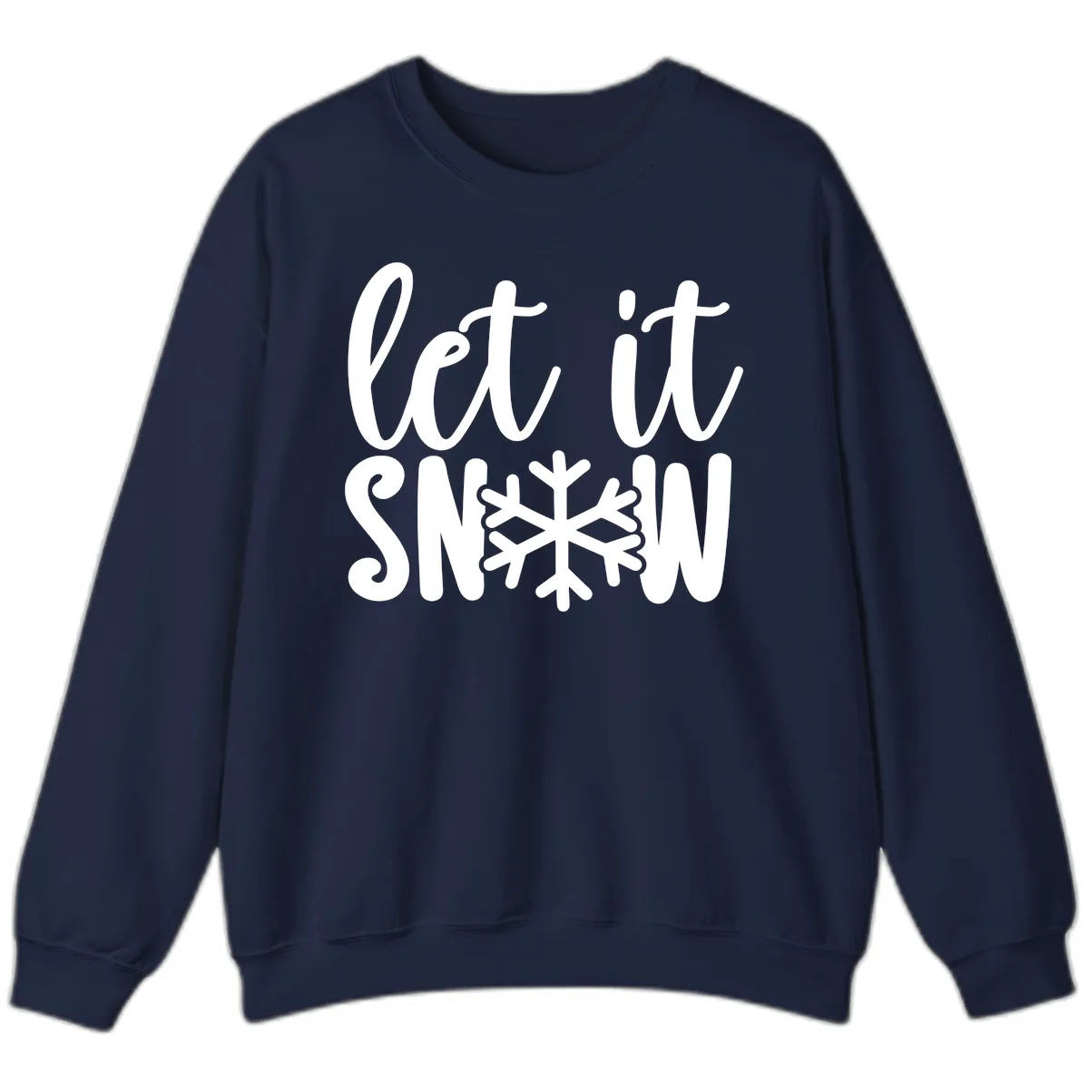 Let It Snow Snowflake Graphic Sweatshirt in Navy