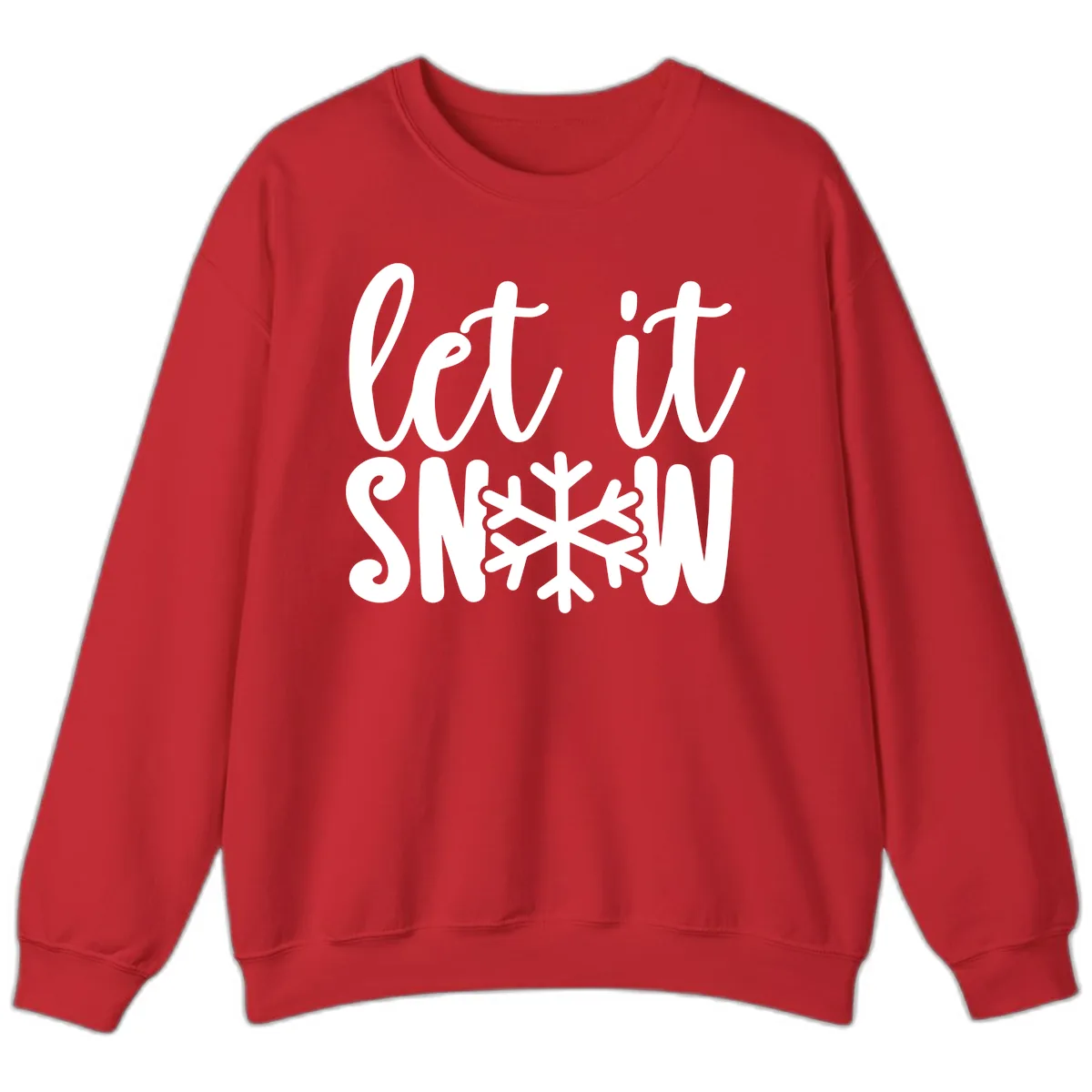 Let It Snow Snowflake Graphic Sweatshirt in Red