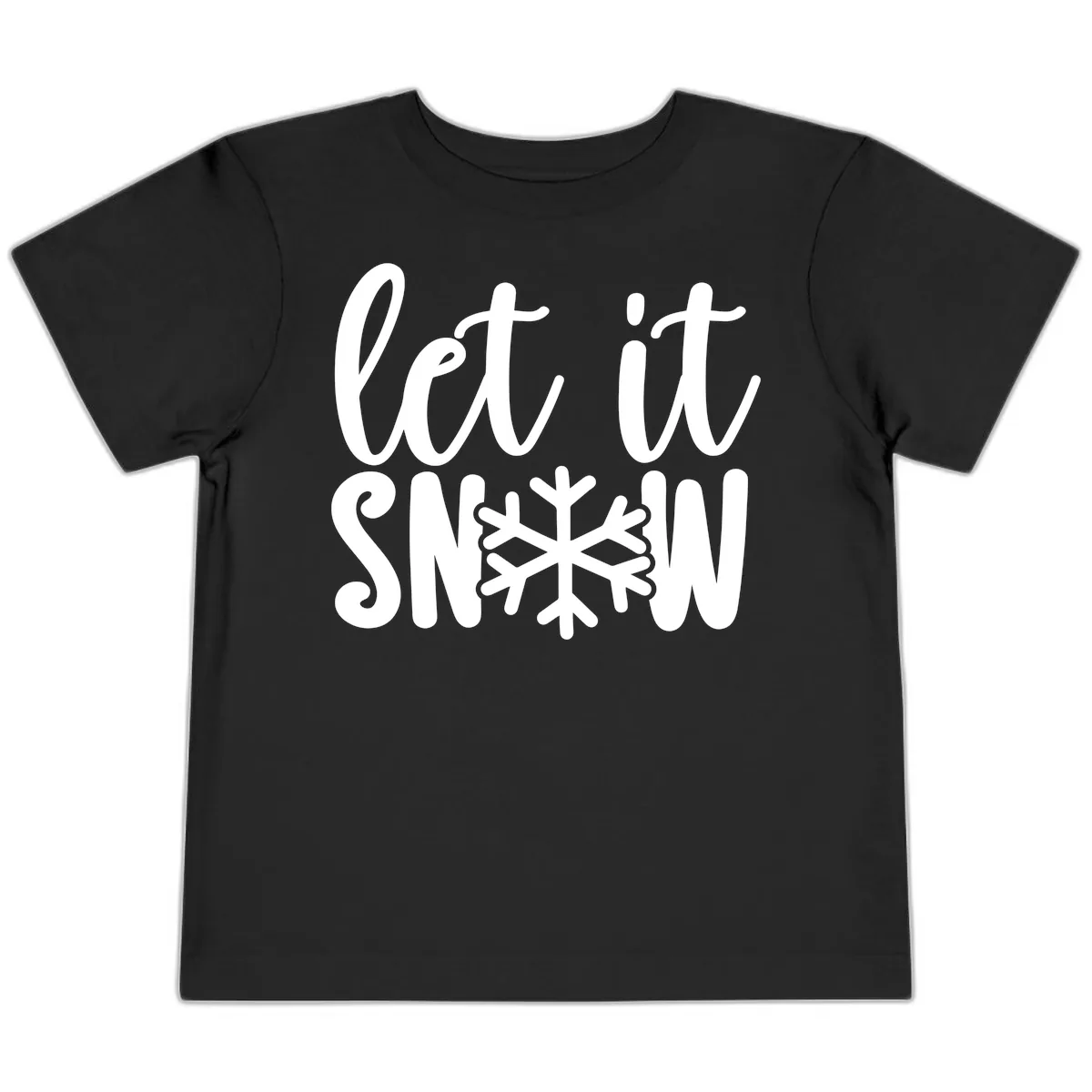 Let It Snow Snowflake Graphic Toddler T-Shirt in Black